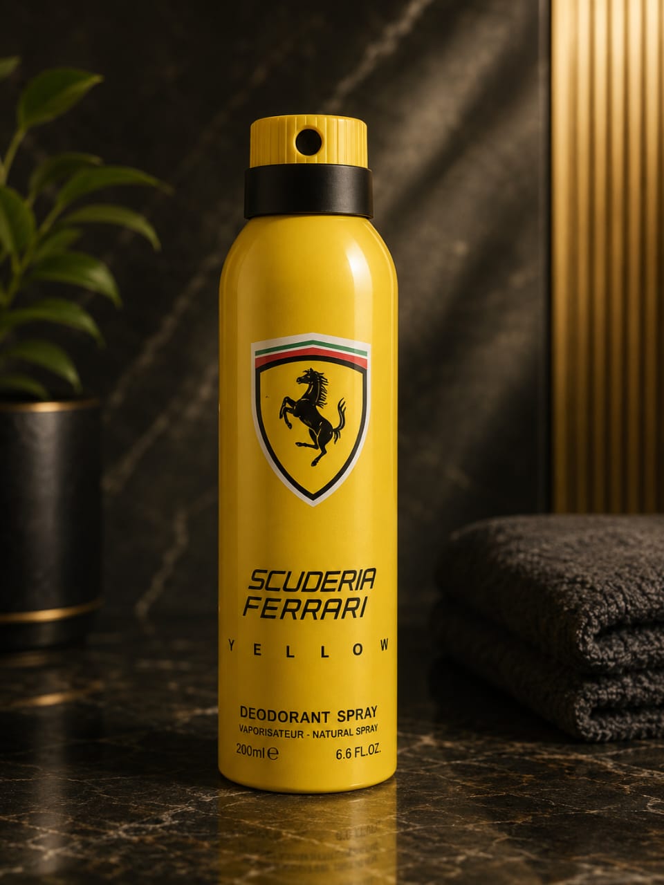 Scuderia Ferrari Yellow Deodorant Spray for Men – 200ml | Long Lasting Freshness