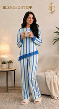 **Women’s Striped 2-Piece Night Suit – Soft & Comfortable Lounge Set**