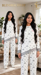 Star Print Co-Ord Lounge Set – Soft & Comfortable Women's Night Suit